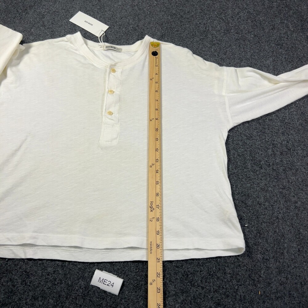Buck Mason White Slub Longsleeve Henley Womens Sz Small Msrp68 [ME24] Pre-owned - Picture 7 of 12